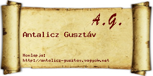 Antalicz Gusztáv névjegykártya