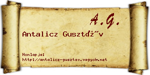 Antalicz Gusztáv névjegykártya