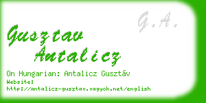 gusztav antalicz business card