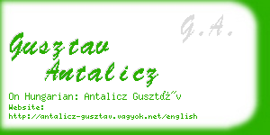 gusztav antalicz business card